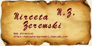 Mirčeta Zeremski vizit kartica